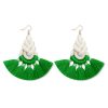 Handmade macrame earrings green