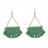 Boho macrame earrings green